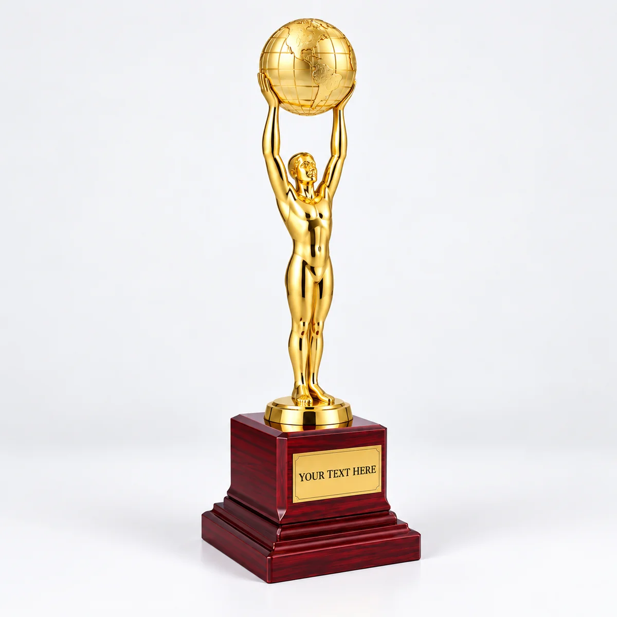 Gold Victory Figure Globe Trophy - view 2